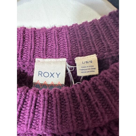 Roxy Women's Soft Pointelle Cropped Cable Knit Sweater, Size L - Picture 2 of 4